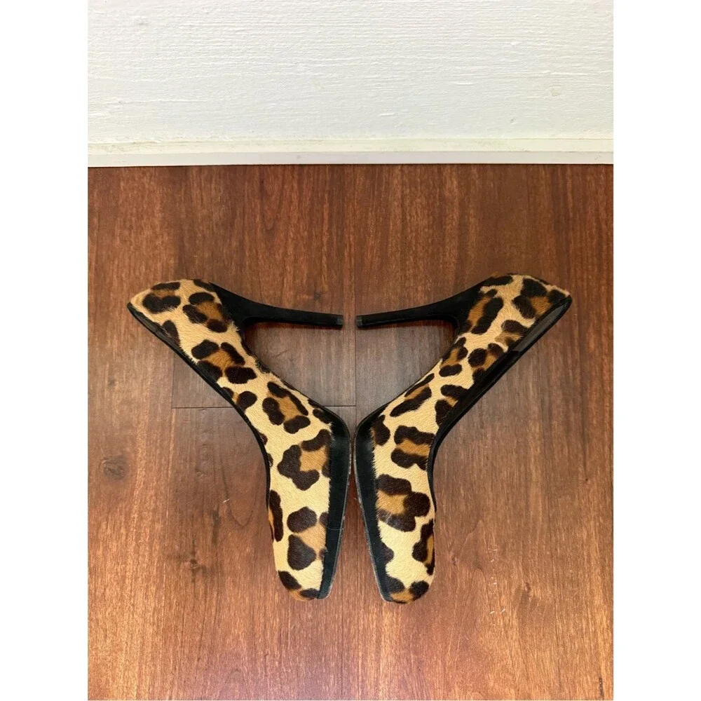 St. John Leopard Cheetah Ponyhair Pumps Heels Sz 8